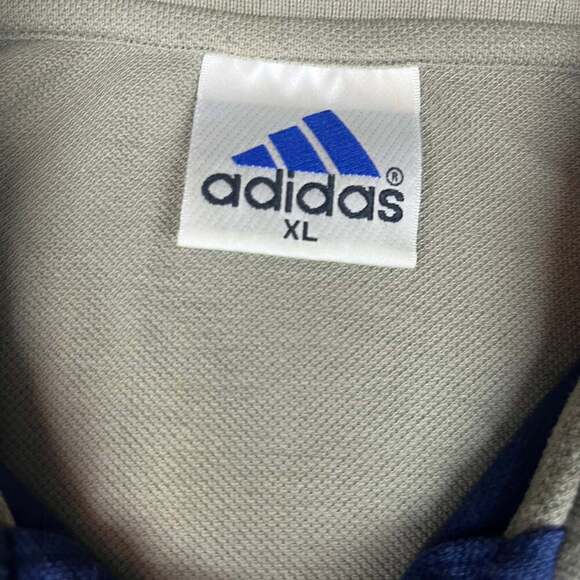 ADIDAS CLIMACOOL PALM AIRE MEN'S GOLF POLO SHIRT GRAY BLUE PIN XL USED POLYESTER - Picture 3 of 10